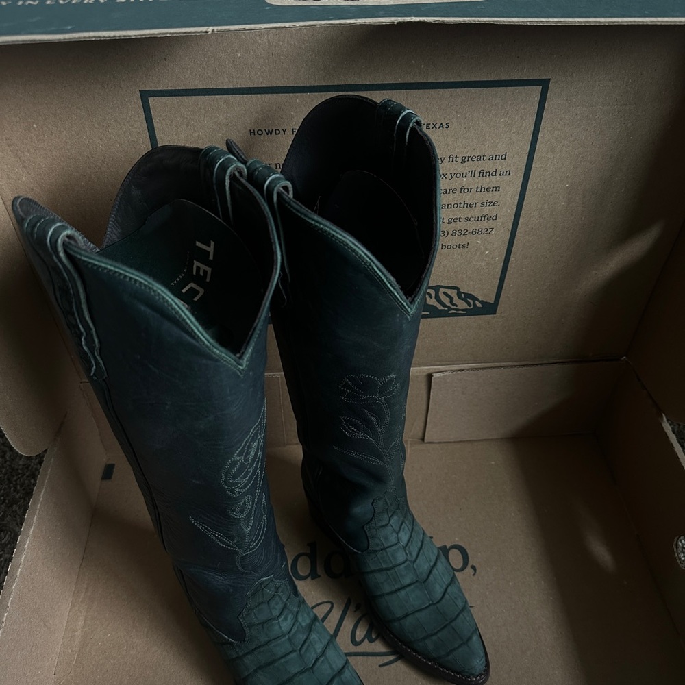 Tecovas Dark Green Cowboy Boots